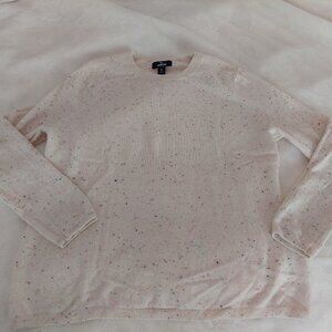 Lands End rainbow donegal cashmere crewneck sweater